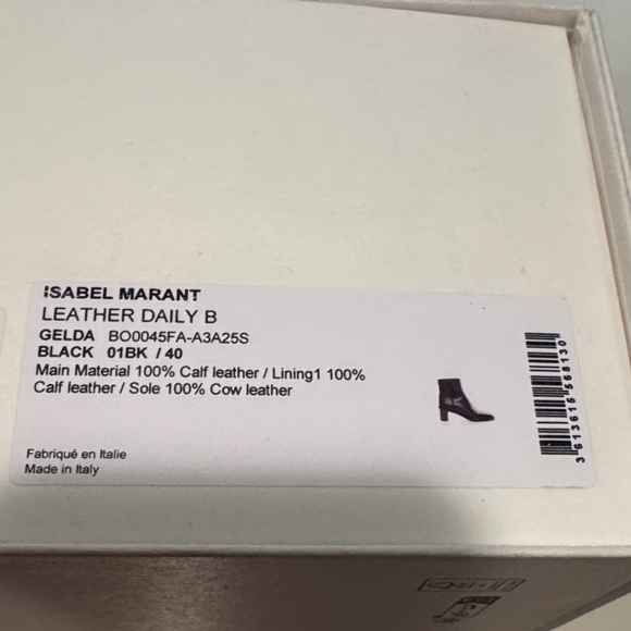 Isabel Marant Calf Leather Daily B Black Ankle Booties 40 (26cm long) - Picture 13 of 14